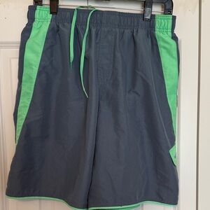 Nike Gray and Green Board Shorts